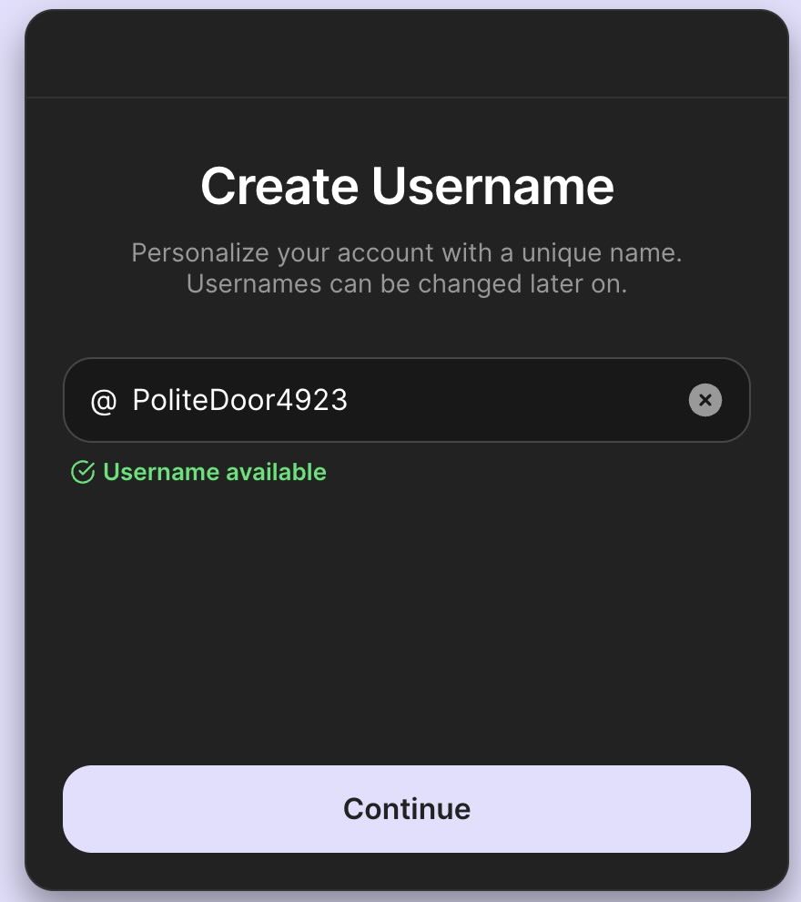 Create Username
