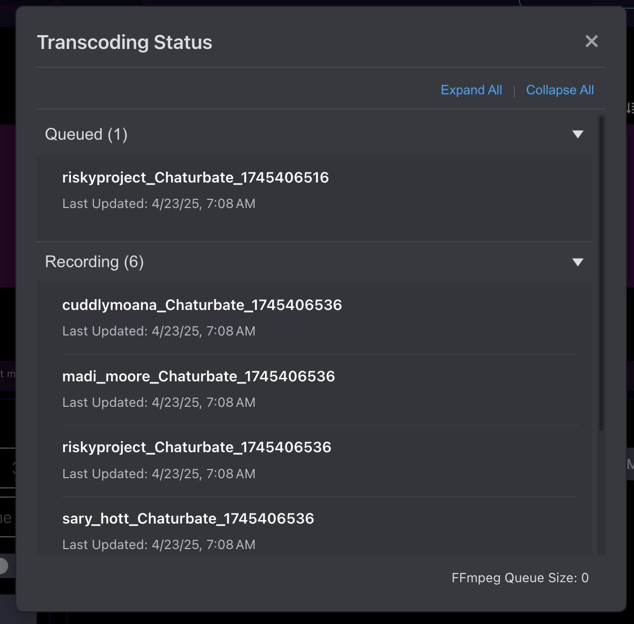 New Transcoding Queue UI